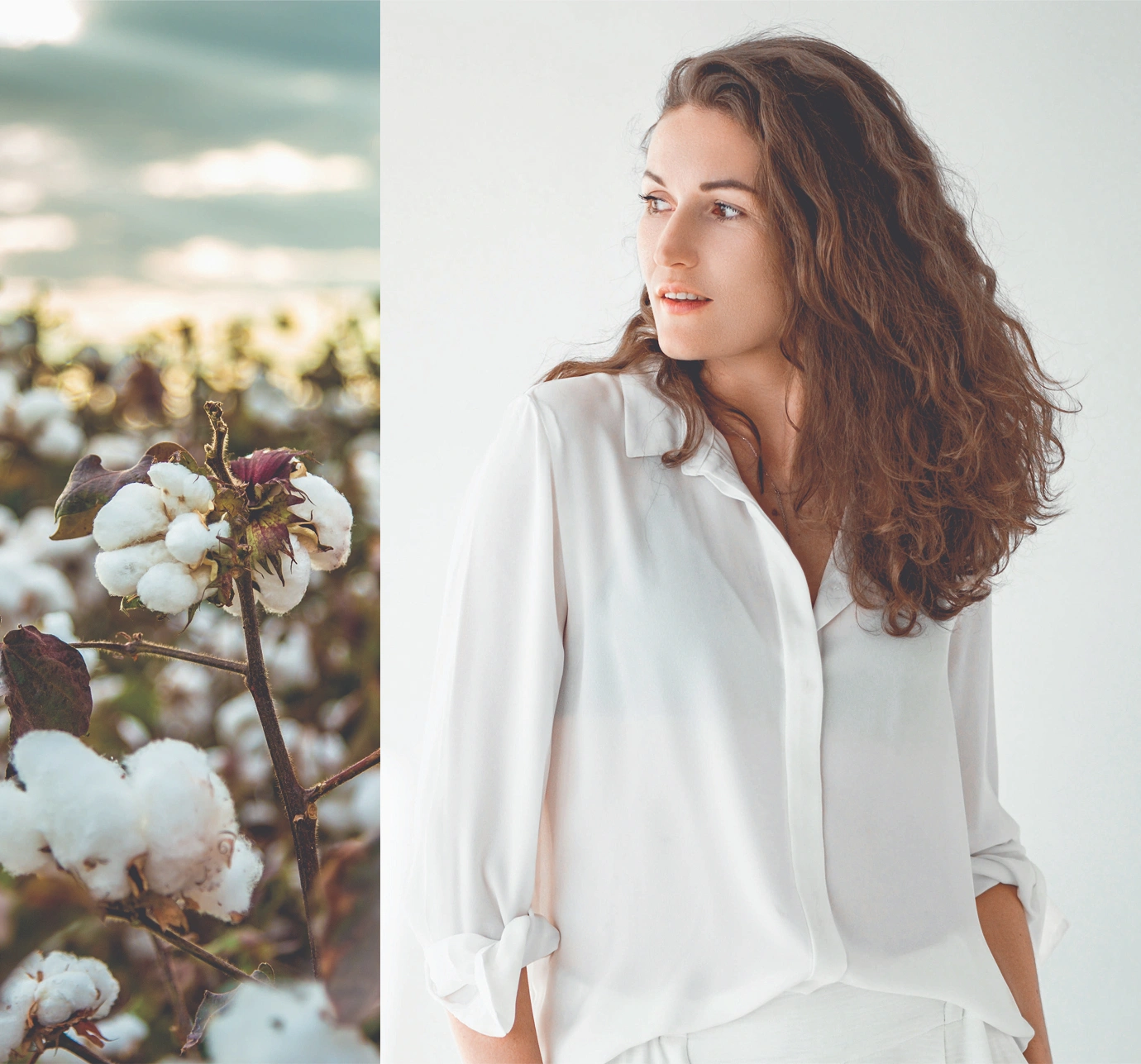 Natural cotton fibre fabric